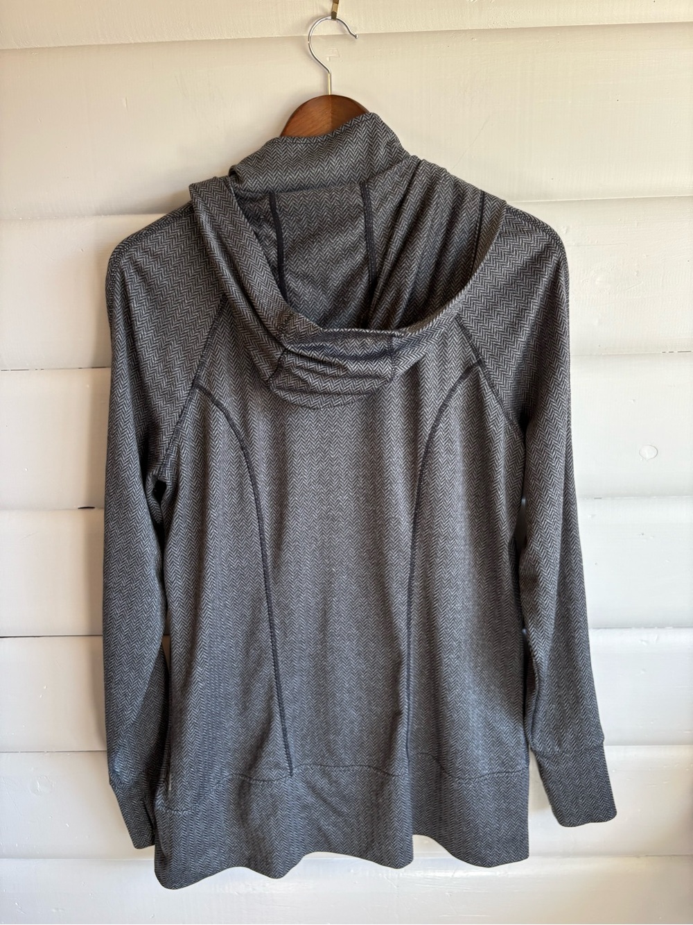 Mondetta Performance Full Zip Hooded Jacket Gray Black Herringbone Large - Picture 3 of 8